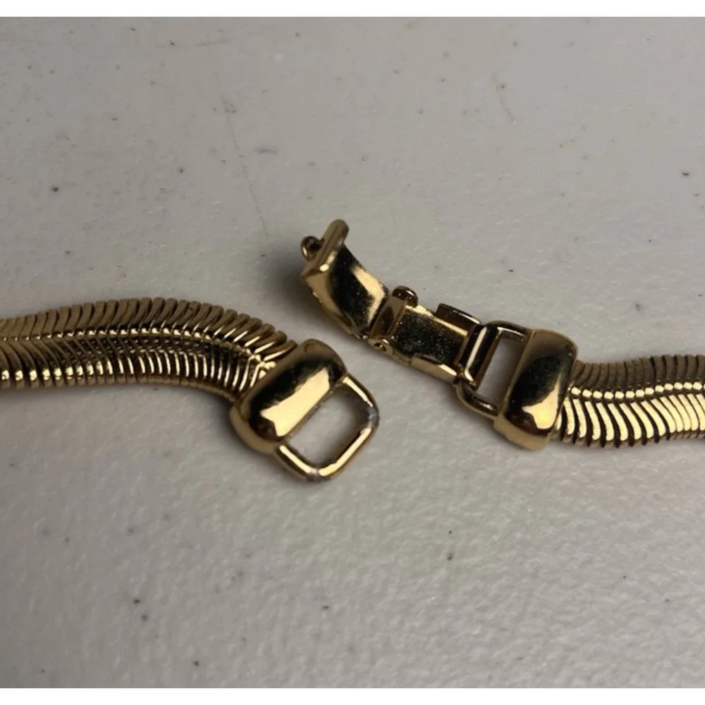 Gold Tone Snake Chain Necklace Collar Fringe Bib Leaf Vintage Estate Jewelry Lot